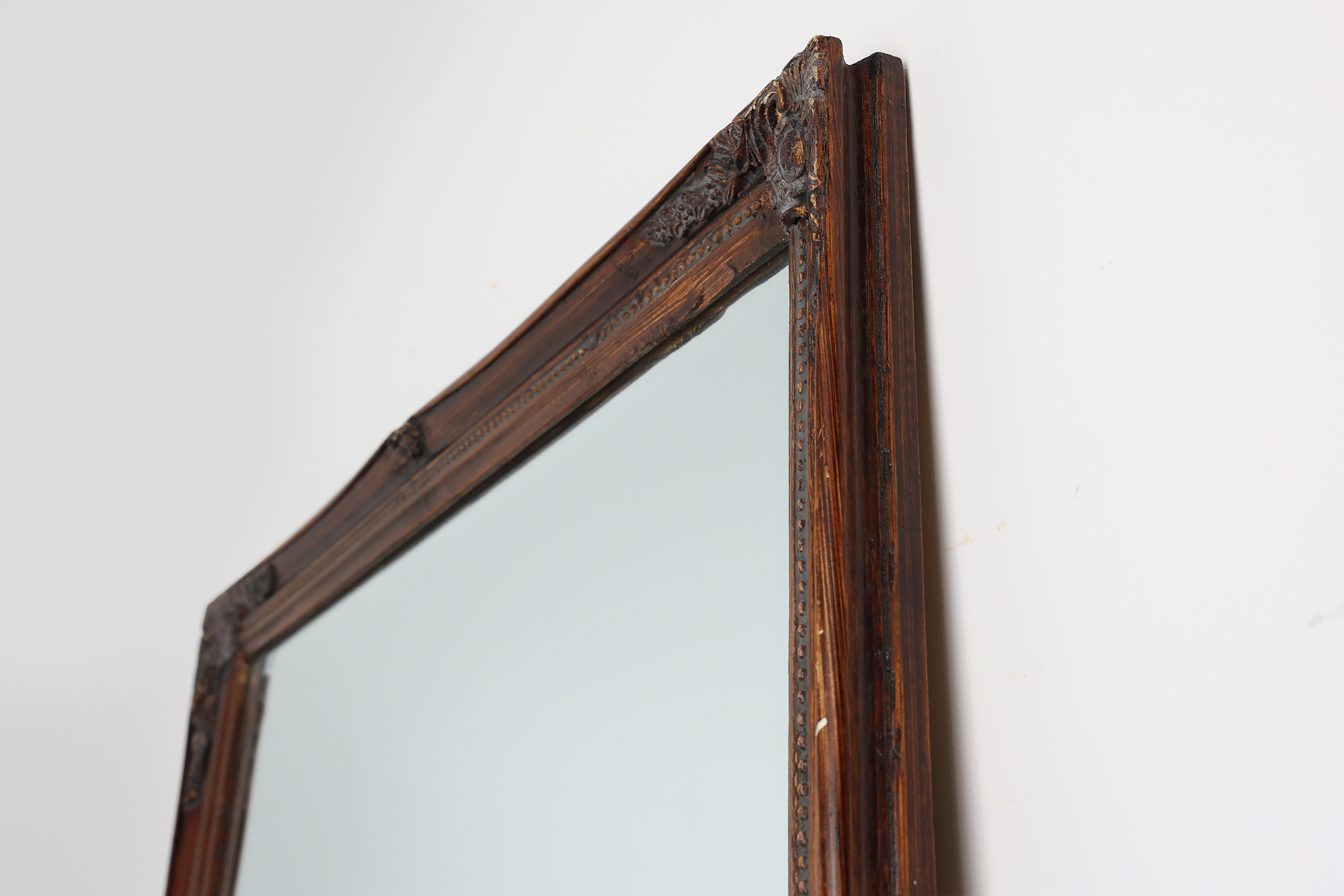 Antique French Facet-Cut Mirror in Carved Wood, circa 1850thumbnail